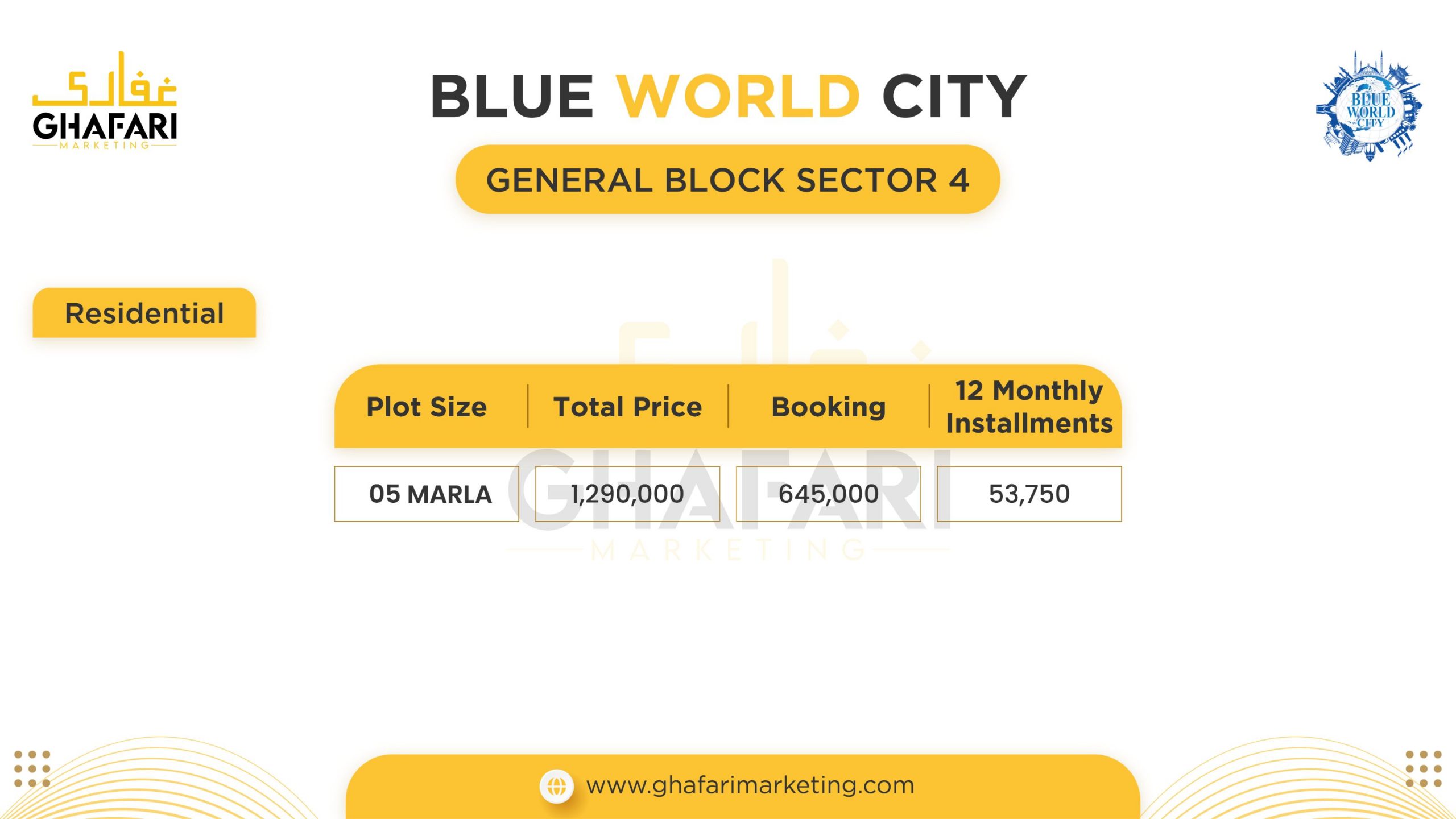 Blue World City Sector 5 Payment Plan