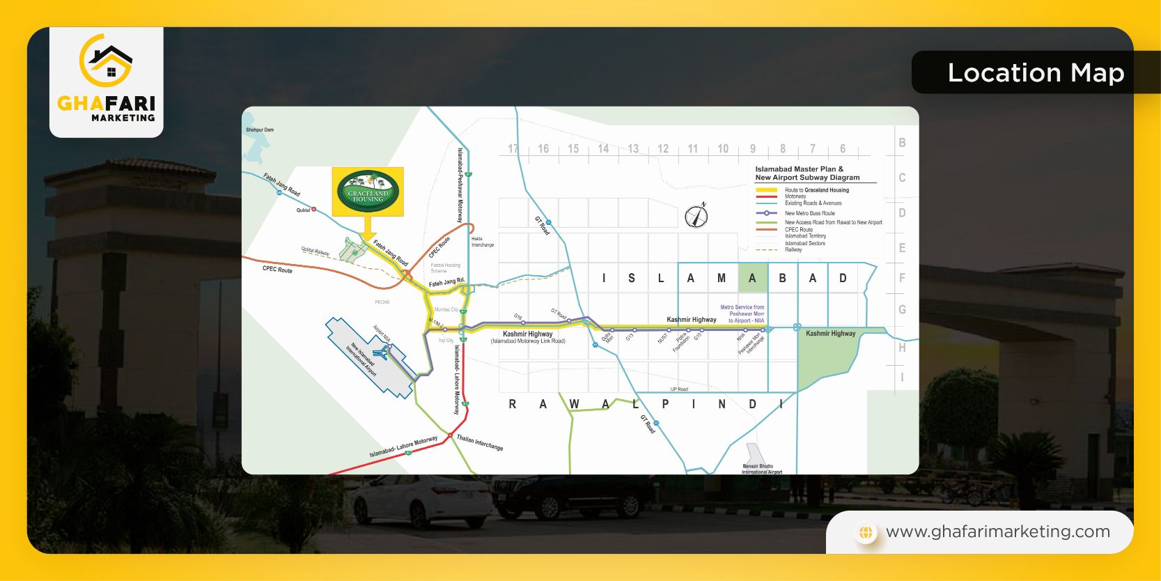 Graceland Housing Islamabad Location Map 