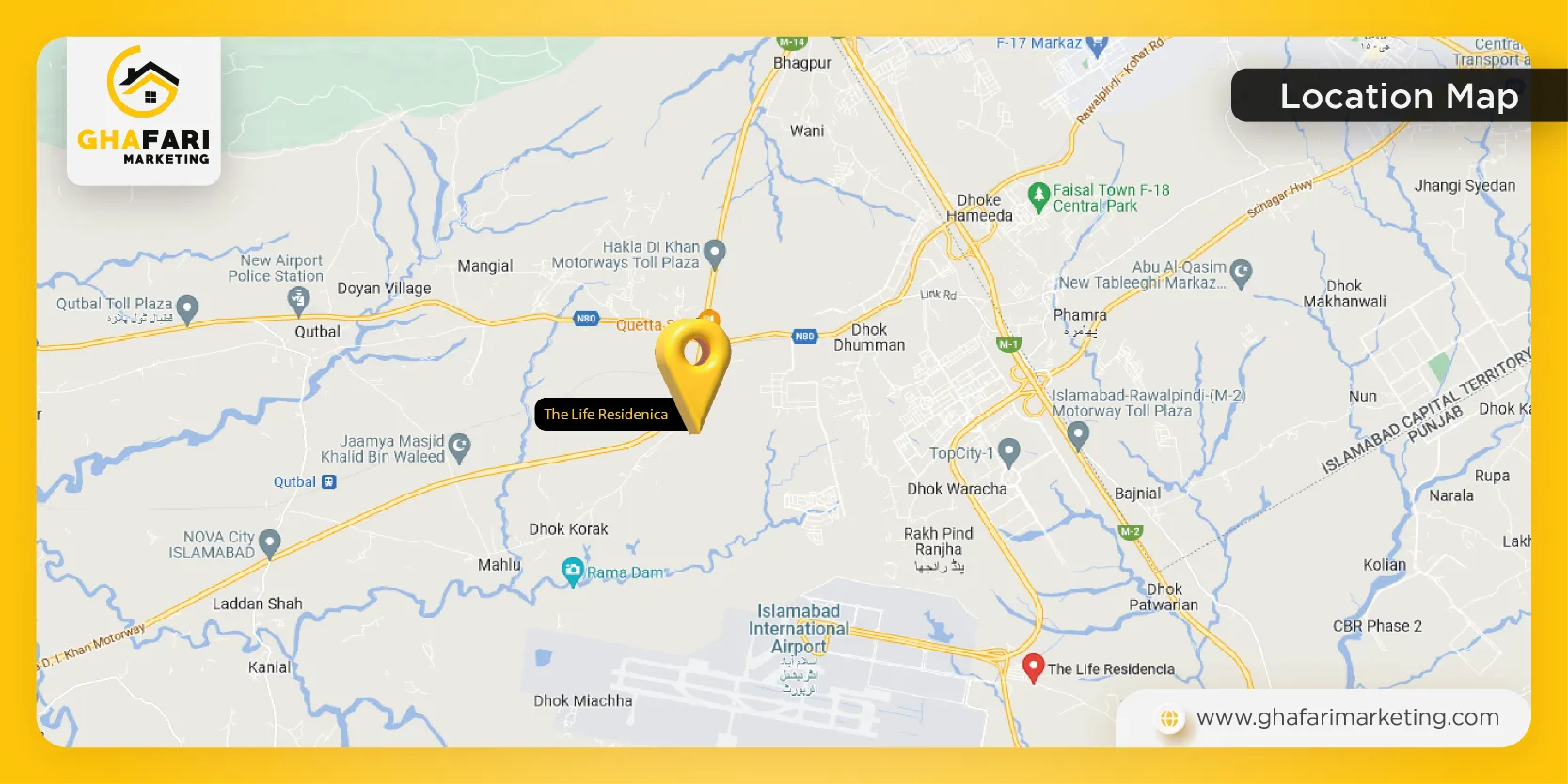 Location Map of Life Residencia Islamabad 