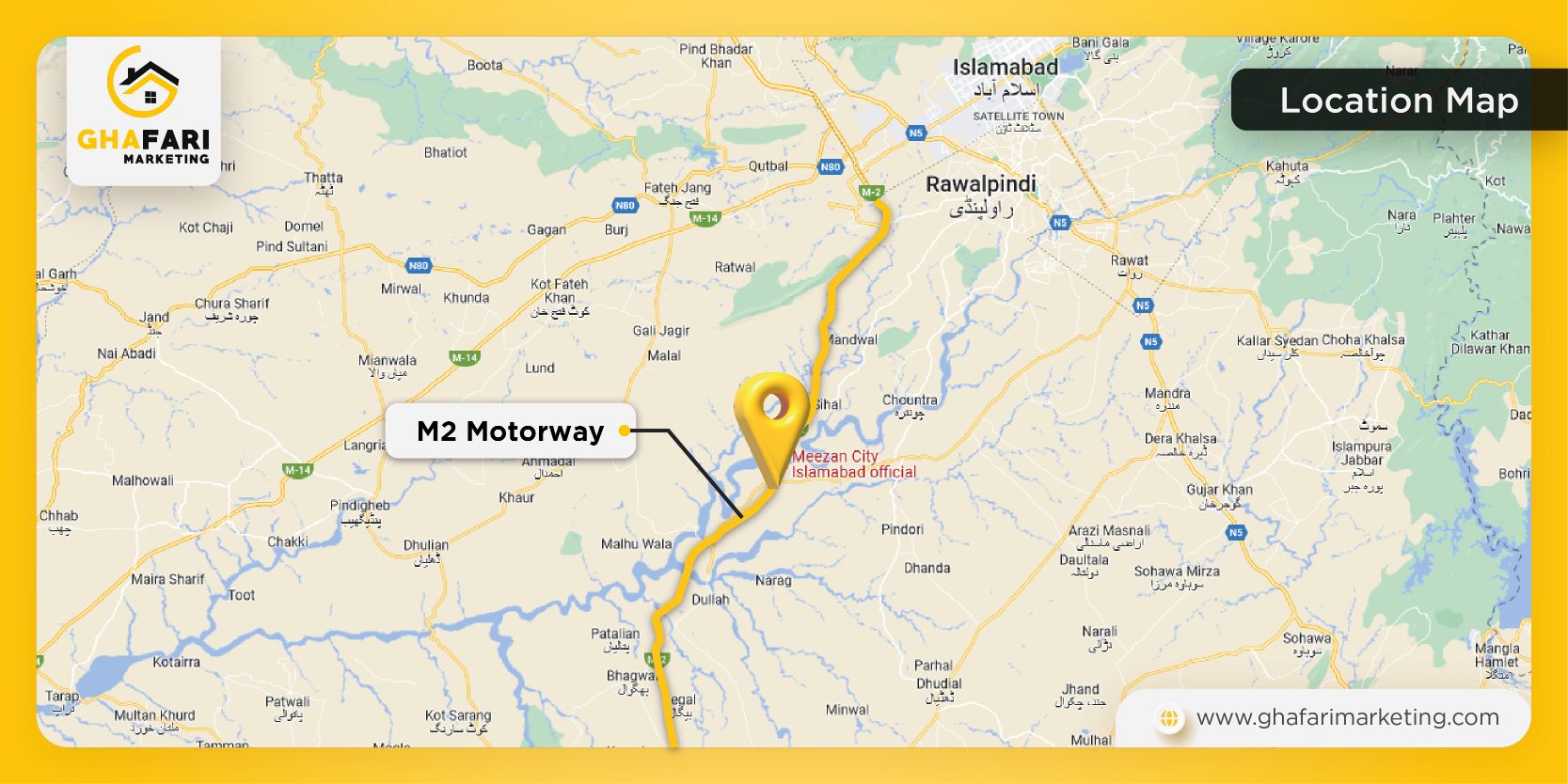 Location Map of Meezan City Islamabad 