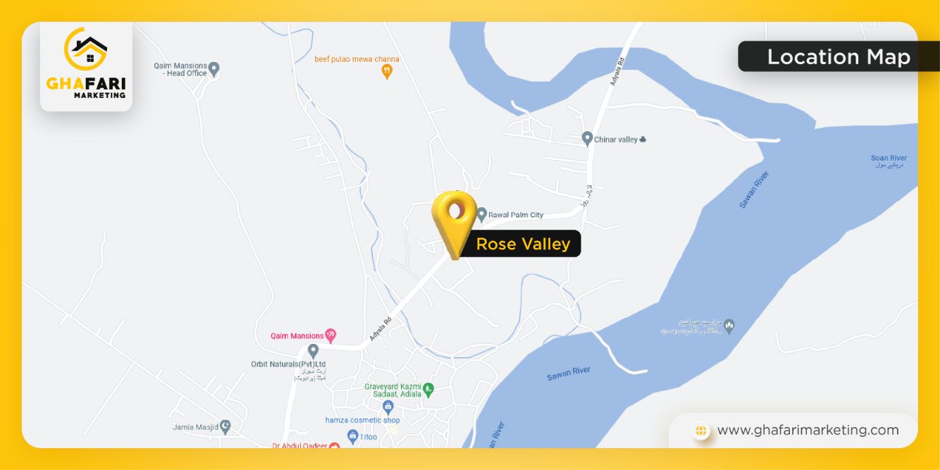 Location Map of Rose Valley Rawalpindi 