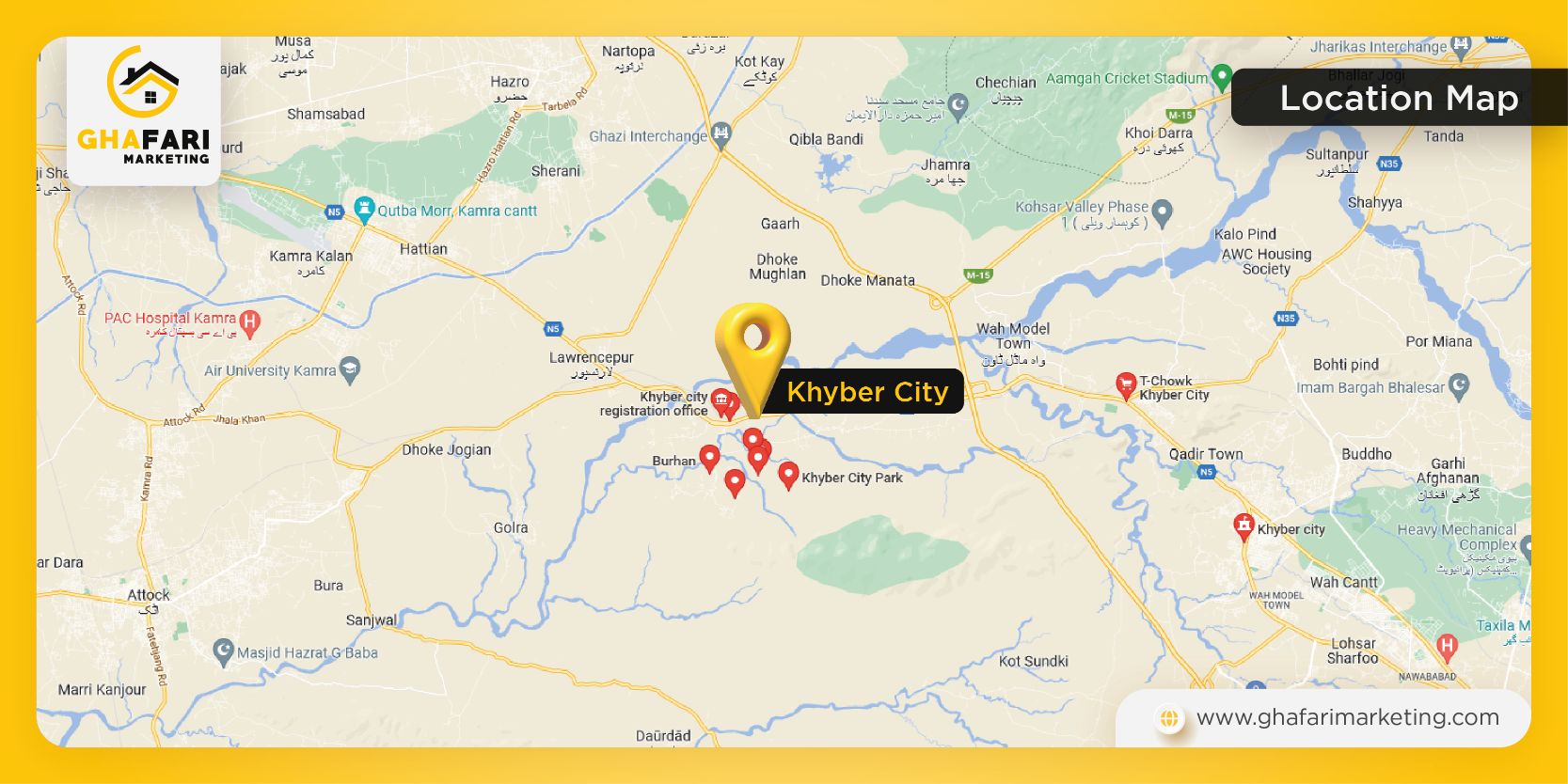 Location Map of Khyber City Burhan