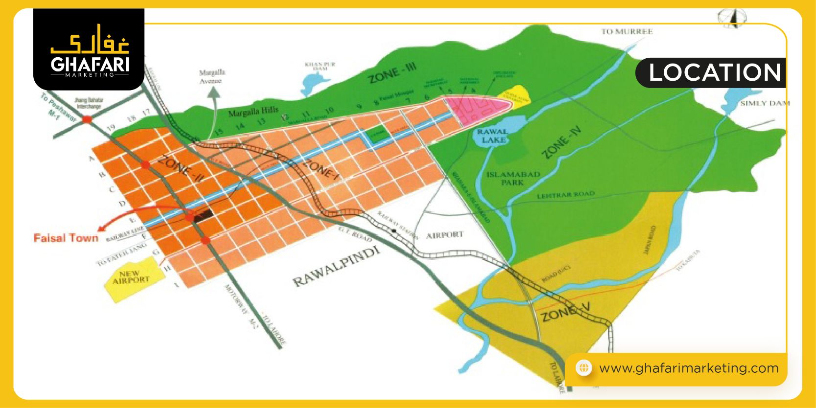 Location Map of Faisal Town Phase 2