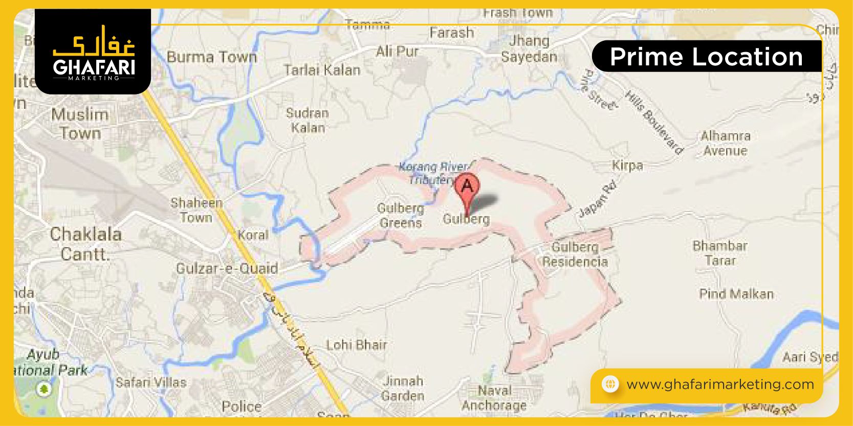 Gulberg Greens Location Map