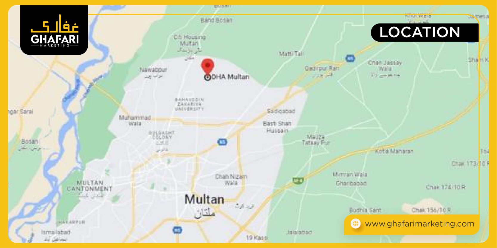 Location Map of DHA Multan 