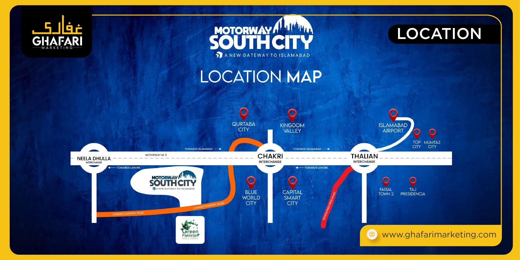 Motorway south city location Map