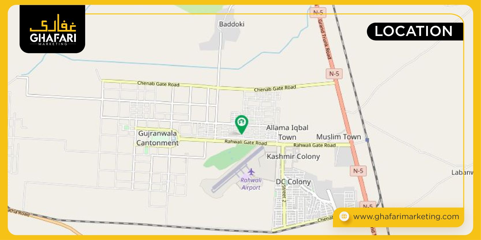 DHA Gujrawala Location Map 