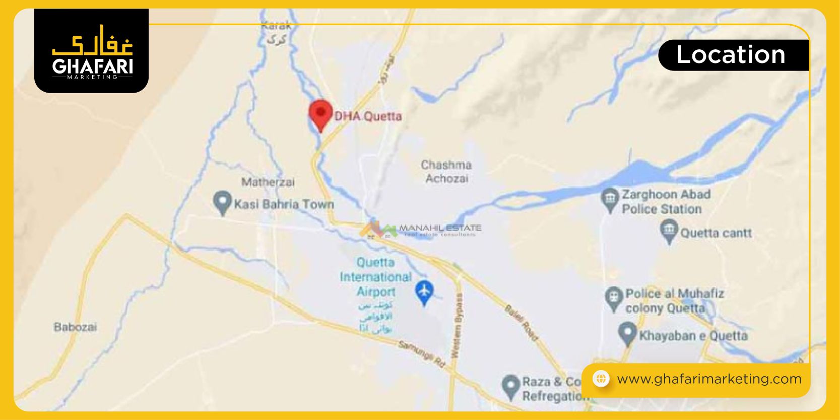 DHA Quetta Location Map 