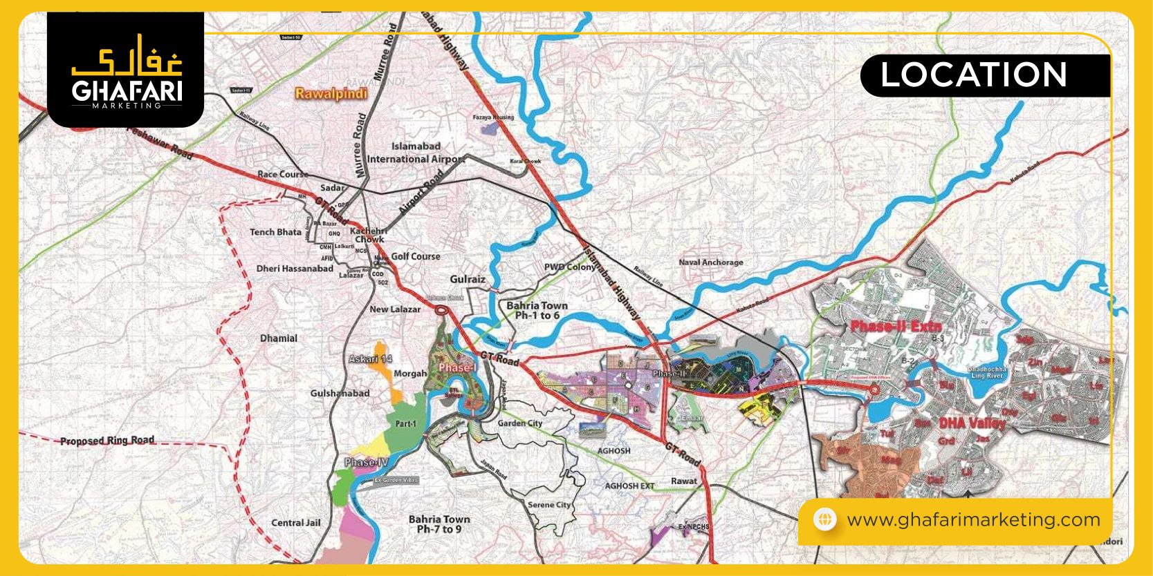 DHA Rawalpindi Locatrion Map 