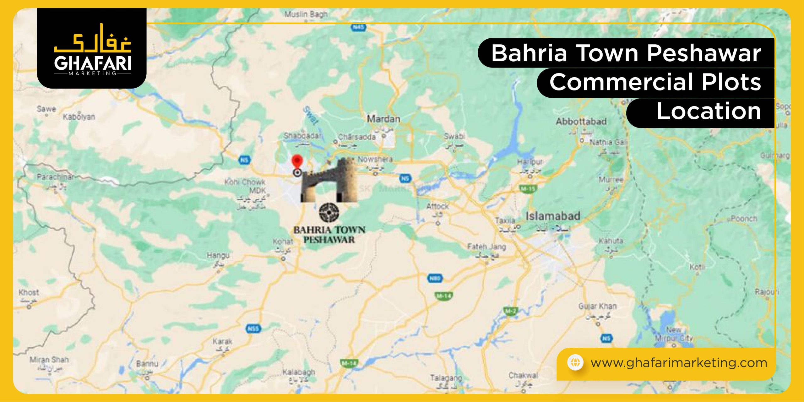 Bahria Town Peshawar Commercial Plots Location