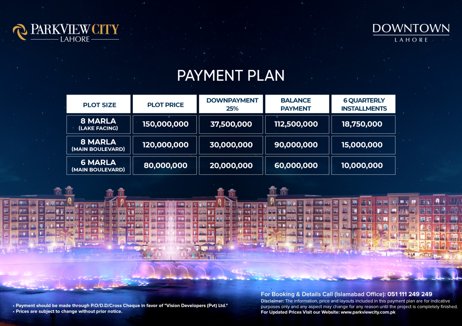 Payment Plan Downtown Lahore 